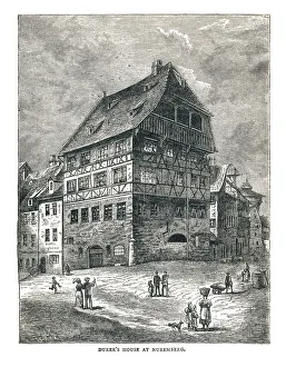 Nurnberg Prints: Albert Durers House, Nuremberg, Germany, 1893