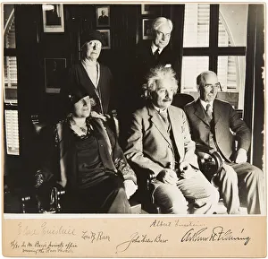 Albert and Elsa Einstein, John and Lora Baer and Arthur H. Fleming, Pasadena, 1 January 1931, 1931 Albert and Elsa Einstein, John and Lora Baer and Arthur H. Fleming, Pasadena, 1 January 1931, 1931