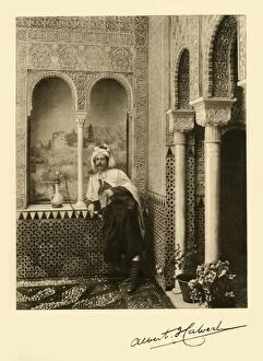 Hookah Collection: Albert Frederick Calvert in the Alhambra, Granada, Spain, 1907. Creator: Unknown