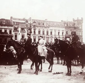 Albert I Prints: Albert I and Elisabeth of Bavaria at Liege, Belgium, c1914-c1918