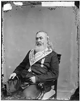 Long Hair Collection: Albert Pike, between 1865 and 1880. Creator: Unknown