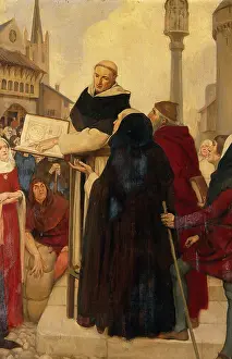Friar Prints: Albertus Magnus expounding his doctrines of physical science in the streets of Paris c1245