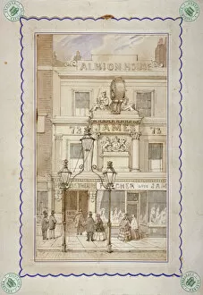 Oxford Street Gallery: Albion House and the entrance to the Princesss Theatre, Oxford Street, Westminster, London, c1840