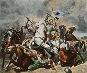 Albrecht Prints: Albrecht Achilles in battle against the Nurembergers, 1450, (1936). Creator: Unknown