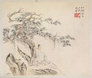 Hua Yan Chinese Prints: Album of Landscape Painting Illustrating Old Poems, 1700s. Creator: Hua Yan (Chinese