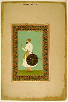 Album Page with a Portrait of Namdar Khan (SideA) and Calligraphic Specimens (SideB)
