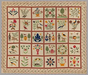 Cotton Prints: Album Quilt, New York, 1854. Creator: Sarah Ann Wilson