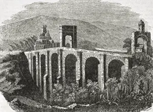 Alcantara Bridge over the Tagus River, Extremadura, Caceres province, Spain, 1852. Creator: Unknown