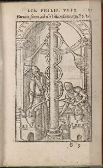 Alchemical apparatus (From: Liber de secretis naturae), 1556-1557. Artist: Ulstadius (Ulstadt)