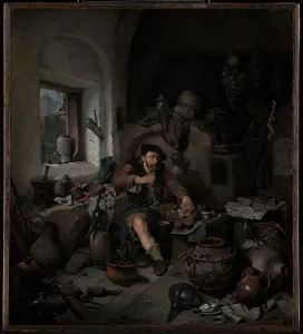 Weighing Prints: The Alchemist, 1663. Creator: Cornelis Bega