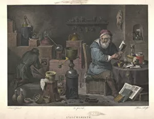 The Alchemist (after painting by David Teniers), Late 18th cent.. Artist: Peree, Jacques Louis (1769-1832)