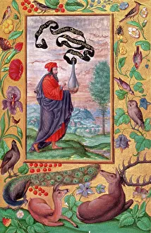 Document Prints: An alchemist with a flask, 1582. Creator: Unknown
