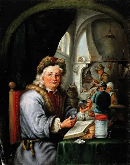 Consideration Prints: An alchemist in his laboratory, c1680s. Creator: Teniers, David, 1610-1690 (After)