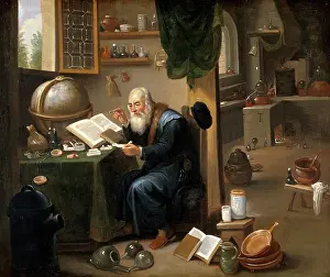 Laboratory Prints: An alchemist in his laboratory, c1680s. Creator: Teniers, David, 1610-1690 (Follower of)