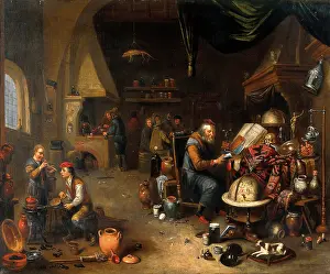 Laboratory Prints: An alchemist in his laboratory, c1700s. Creator: Unknown