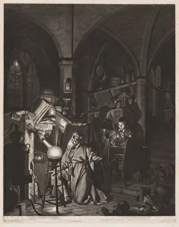 Discovery of Witches Gallery: The Alchymist, in Search of the Philosophers Stone, Discovers Phosphorus, and Prays
