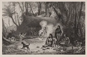 Aldea de Cabocles a Canta-Gallo. Illustration from Voyage pittoresque et historique au Bresil