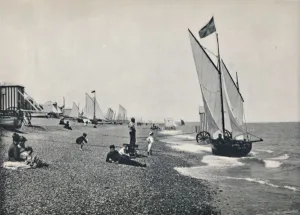 Bathing Machine Prints: Aldeburgh - The Beach, 1895