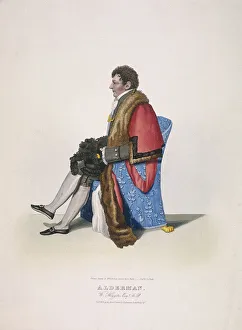 Civic Costume Prints: Alderman Sir William Heygate, seated and in civic costume showing robe and hat, 1825