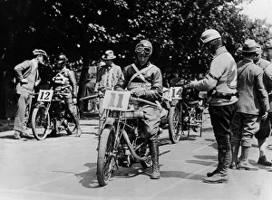 Norton Prints: Alec Bennett on a Norton bike, in the Senior TT, Isle of Man, 1925