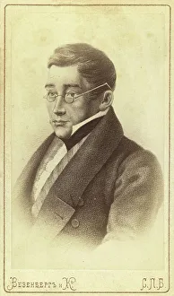 Aleksandr Sergeyevich Griboyedov, head-and-shoulders portrait, facing left, between 1880 and 1886. Creator: Unknown