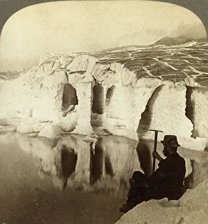 Glaciation Prints: Aletsch Glacier and Marjelen Lake, Switzerland. Artist: Underwood & Underwood