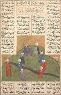 Wise Men Prints: Alexander and the Circle of Seven Sages, Folio from a Khamsa (Quintet) of Nizami