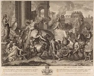 Alexander Entering Babylon. Artist: Audran, Jean (1667-1756) Alexander Entering Babylon. Artist: Audran, Jean (1667-1756)