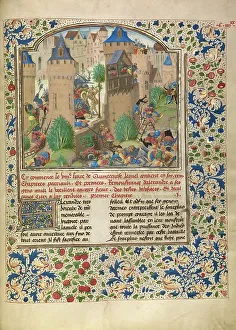 Conquest Prints: Alexander Fights in the Town of the Sudracae; Livre des fais d'Alexandre le grant
