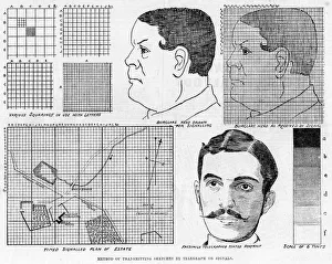 Fax Machine Prints: Alexander Glens facsimile telegraph system, 1886