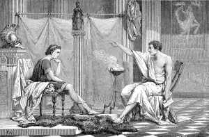 Alexander the Great (356-323 BC) as a youth, listening to his tutor Aristotle, c1875 Alexander the Great (356-323 BC) as a youth, listening to his tutor Aristotle, c1875