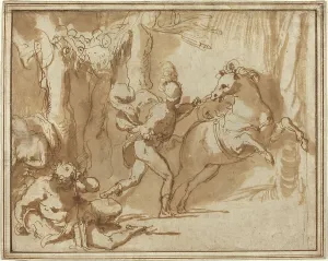 Taddeo Zuccaro Prints: Alexander the Great and Bucephalus, c. 1553. Creator: Taddeo Zuccaro
