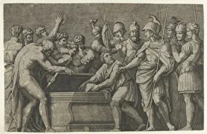 Raimondi Marcantonio Prints: Alexander the Great commanding that the work of Homer be placed in the tomb of Ac