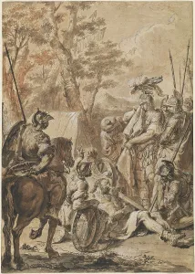 Alexander the Great before the Corpse of Darius, 1750s/1760s. Creator: Francesco Fontebasso
