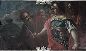 Phrygia Gallery: Alexander the Great Cutting the Gordian Knot, 1736-1737. Artist: Retti, Livio (1692-1751)