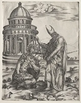 Alexander the Great and the High Priest of Jerusalem, mid 1540s. Creator: Master IRs (Italian)