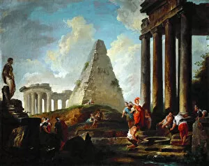 Alexander The Great Gallery: Alexander the Great Before the Tomb of Achilles. Artist: Robert, Hubert (1733-1808)