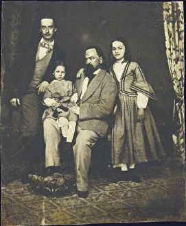 Daguerreotyp Prints: Alexander Herzen with his children after the death of his wife Natalie Artist: Anonymous