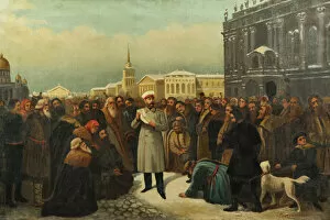 Alexander Nikolayevich Collection: Alexander II Proclaiming the Emancipation of the Serfs