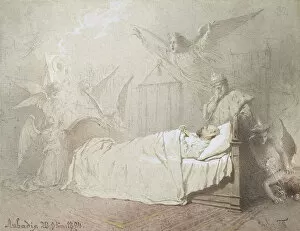 Images Dated 8th March 2011: Alexander III on his Deathbed Surrounded by Angels, 1895