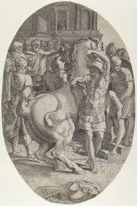 Alexander Mastering Bucephalus, ca. 1540-45. Creator: Leon Davent