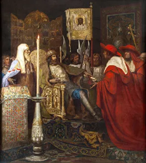 Slavs Prints: Alexander Nevsky Receiving Papal Legates