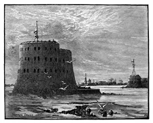 Cronstadt Prints: Alexander and the Peter the Great Forts, Cronstadt, Russia, 1887. Artist: Norman Davies