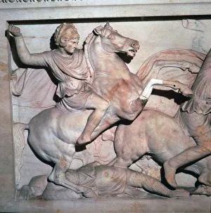 Lebanon Prints: Alexander Sarcophagus, showing Alexander the Great in battle, 4th century
