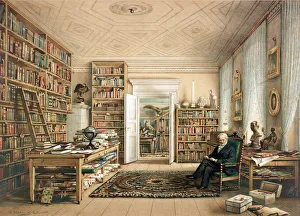 Humboldt Prints: Alexander von Humboldt at his Library, 1856