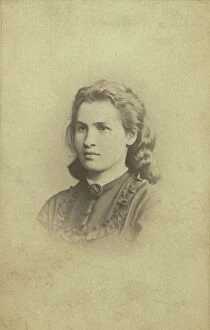 Wives Collection: Alexandra Ivanova Uspenskaia, head-and-shoulders portrait, facing left, between 1870 and 1875