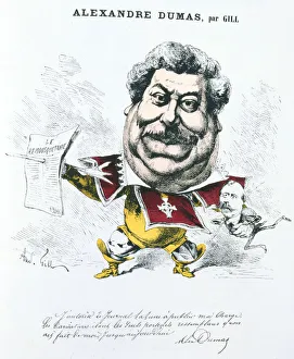 Alexandre Dumas the Elder, French novelist and playwright, c1860-1885 Artist: Andre Gill