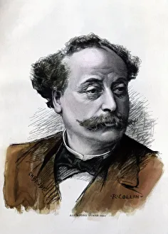 Dumas Prints: Alexandre Dumas (son) (1824-1896), French writer, 1895 engraving