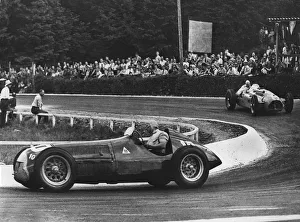 Alfa Romeo Prints: Alfa Romeo 158, Fangio, Belgium Grand Prix at Spa 1950. Creator: Unknown