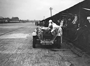 Alfa Romeo of KD Evans in the pits at the JCC Members Day, Brooklands, 4 July 1931
